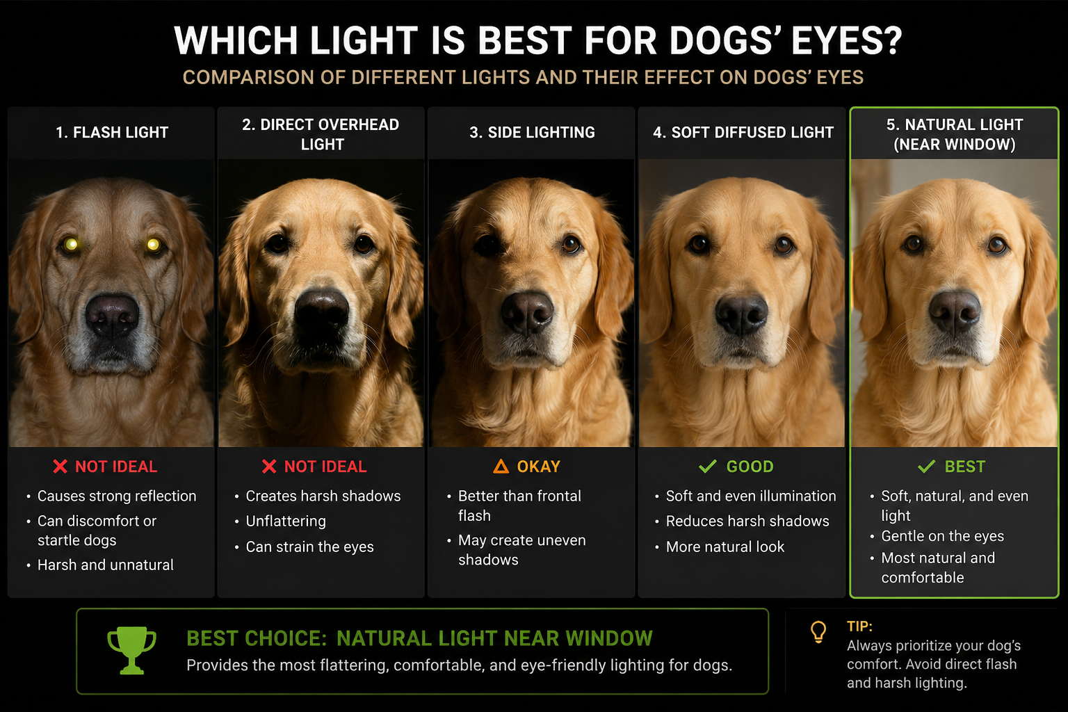 which ligh tis best for dogs eyes