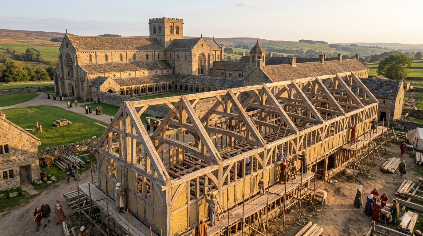post and beam construction cloth hall lancashire house