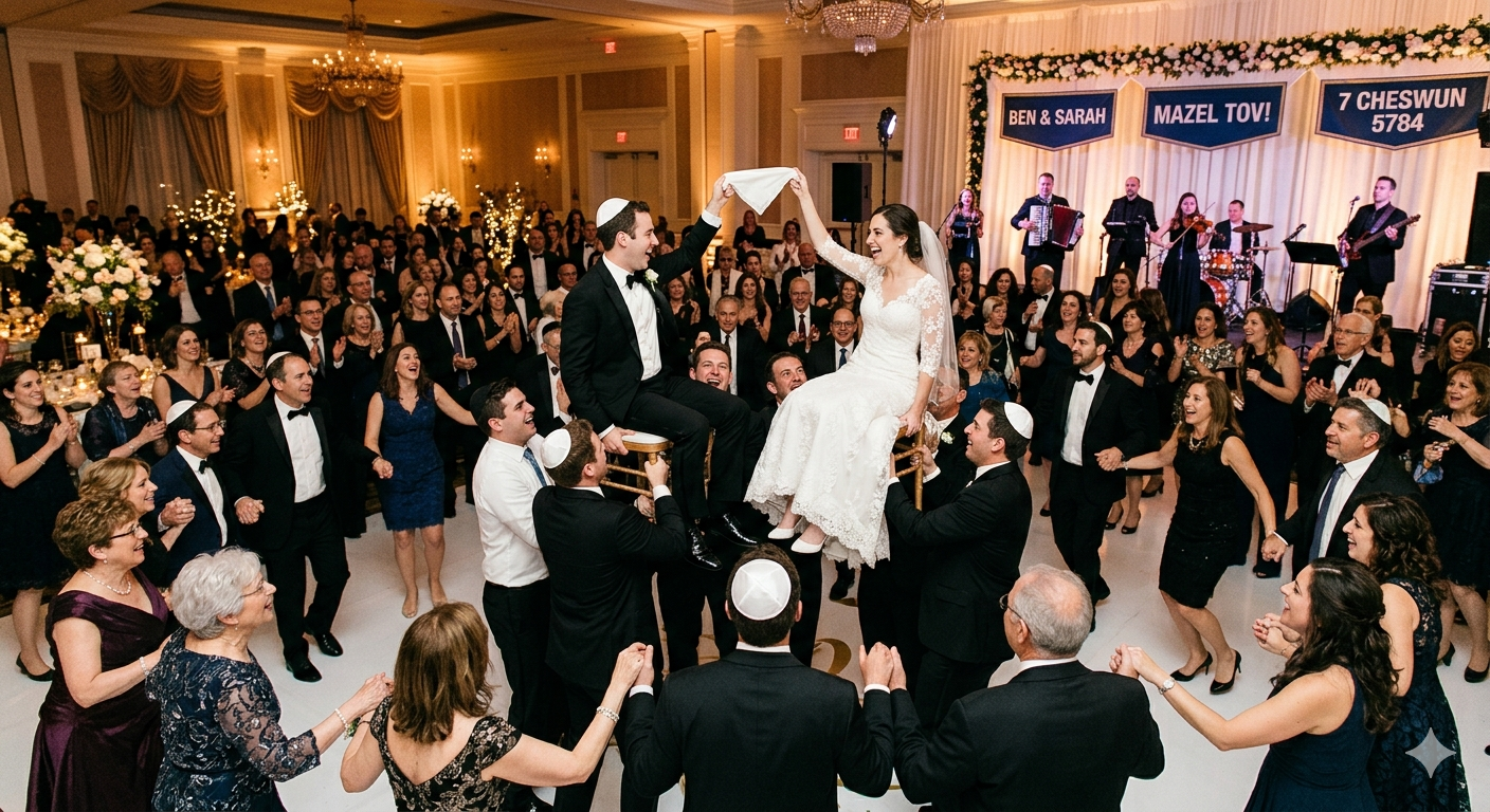 traditional dance at jewish wedding